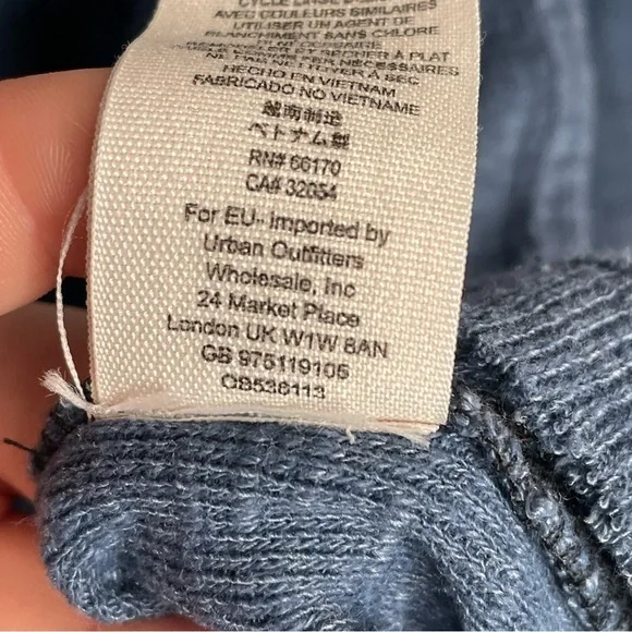 Free People We the Free Turtleneck Top Split Back in Blue Oversized S - Picture 12 of 12